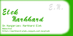 elek marhhard business card